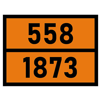 Табличка «Опасный груз 558-1873», Кислота хлорная (светоотражающий металл, 400х300 мм)